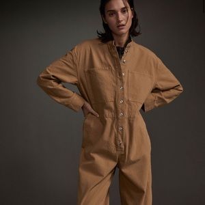 Everlane canvas Organic Coveralls in Cappuccino, size L NWT